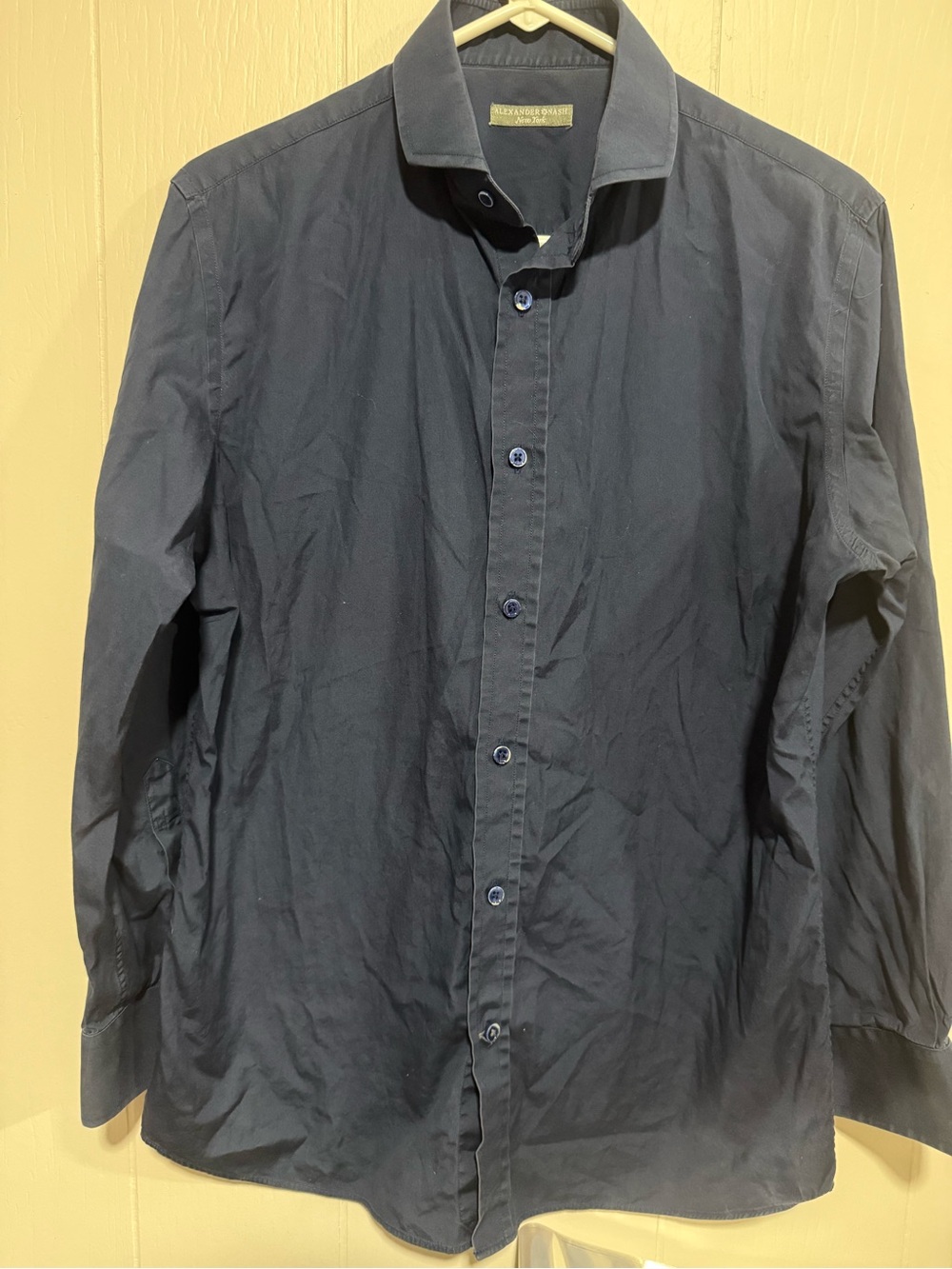 Men's Navy Long-Sleeve Button Down Shirt